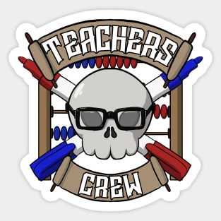 Teachers crew Jolly Roger pirate flag Sticker